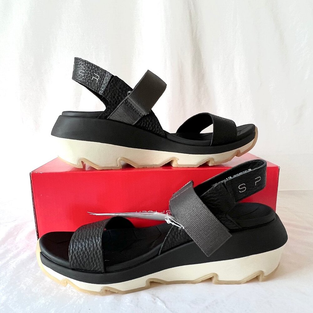 New Spyder Sandals, Black, Campie Wedge, Rebound Technology, Size 9.5